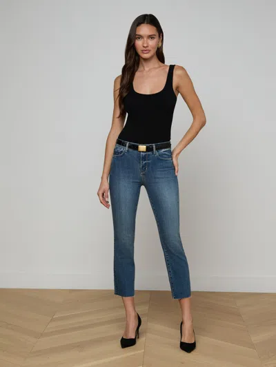 L'agence Sada Cropped Slim-leg Jean In Black
