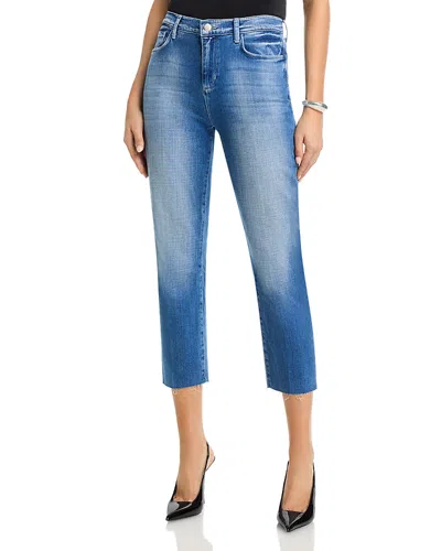 L'agence Sada Mid Rise Crop Jeans In Castro In Blue