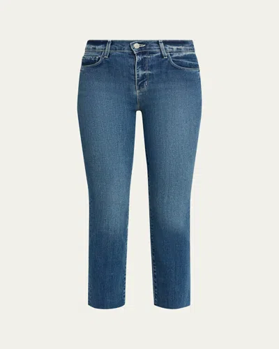 L'agence Sada Slim-leg Raw-hem Ankle Jeans In Blue
