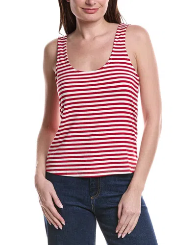 L'agence Sade Scoop Neck Tank In Red/white Stripe