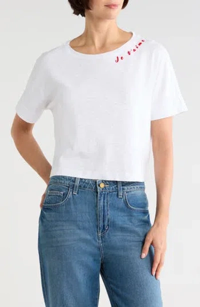 L'agence Sadie J'taime Short Sleeve T-shirt In White