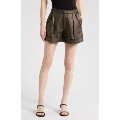 L'agence Safari High Waist Shorts In Brown