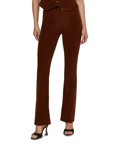 L'agence Saffia High Rise Slim Straight Corduroy Jeans In Java In Brown