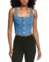 L'agence Saga Button-front Denim Top In Multi