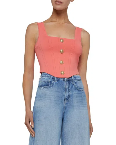 L'agence Saga Square Neck Corset Top In Pink