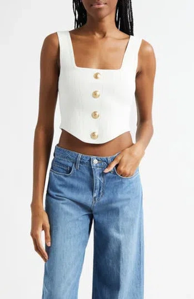 L'agence Saga Square Neck Tank In Ivorygold