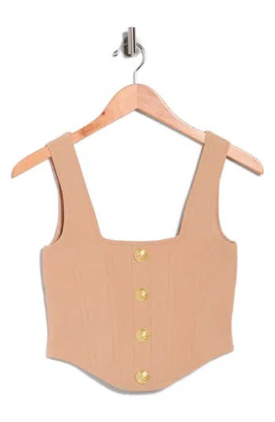 L'agence Saga Square Neck Tank In Nude