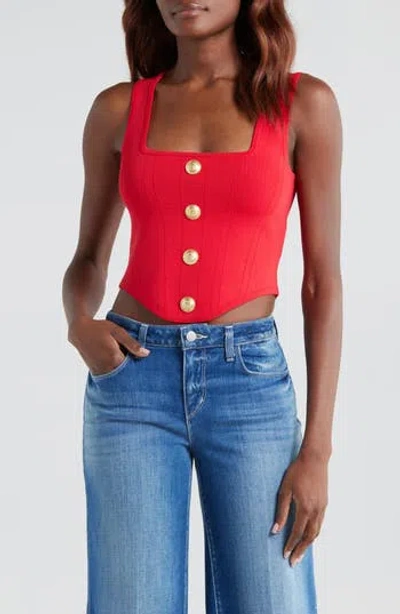 L'agence Saga Square Neck Tank In Red