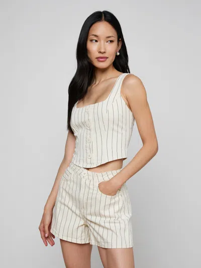 L'agence Saga Top In Striped In White