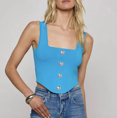 L'agence Saga Square Neck Corset Top In Blue