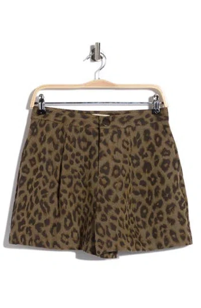 L'agence Saige Leopard Print Safari Shorts
