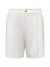 L'agence Saige Pleated Shorts In White