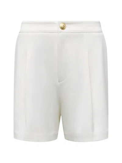 L'agence Saige Pleated Shorts In White