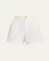 L'agence Saige Pleated Shorts In White
