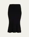 L'agence Salem Knit Flare Midi Skirt In Black