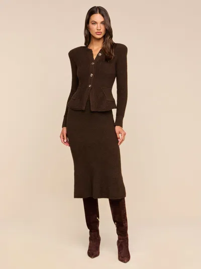 L'agence Salem Knit Skirt In Dark Brown