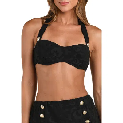 L'agence Sally Ornate Terry Underwire Bikini Top In Black