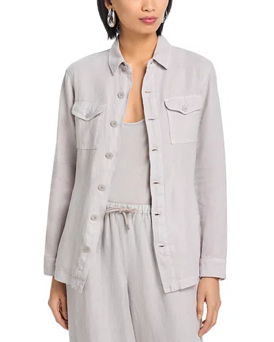 L'agence Samaya Linen Safari Jacket In Gray