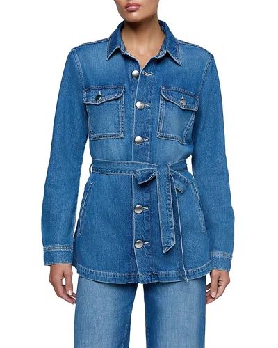 L'agence Samaya Denim Safari Jacket In Blue
