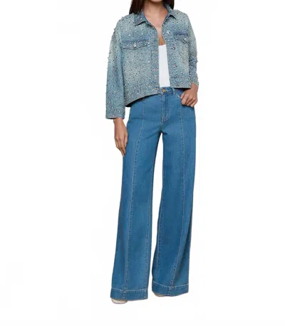 L'agence Sandy High Rise Wide Leg Jeans In Wilton In Blue
