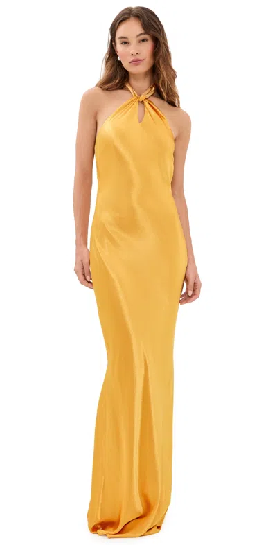 L'agence Saphara Halter Gown Dark Gold