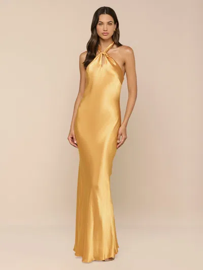 L'agence Saphara Halter Gown In Gold