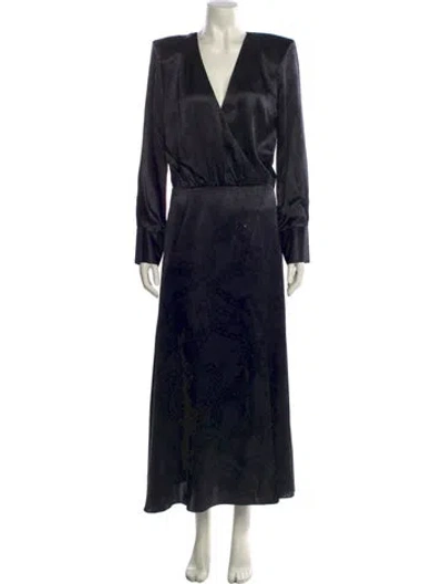 Pre-owned L'agence Satin Long Dress In Black
