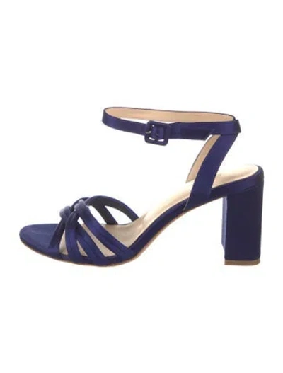 Pre-owned L'agence Satin Sandals In Blue