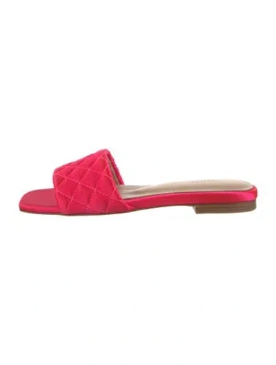 Pre-owned L'agence Satin Slides In Pink/red