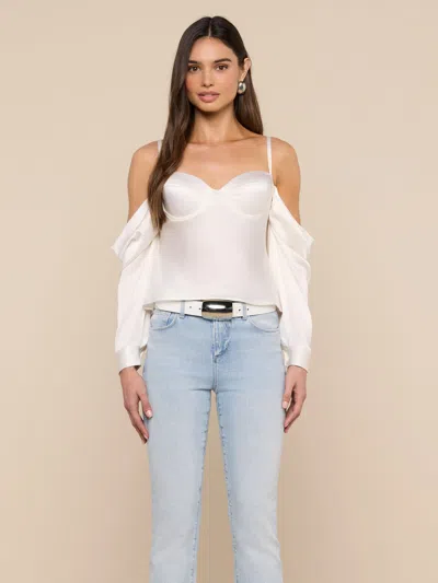 L'agence Saya Satin Top In White