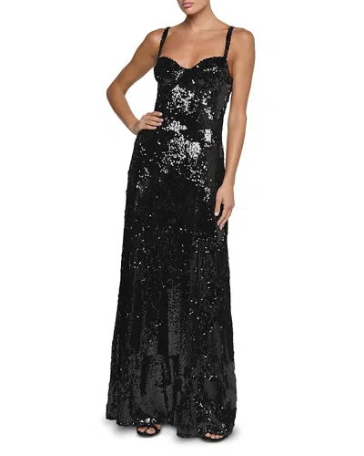 L'agence Sayla Bias Cut Embellished Maxi Dress In Black