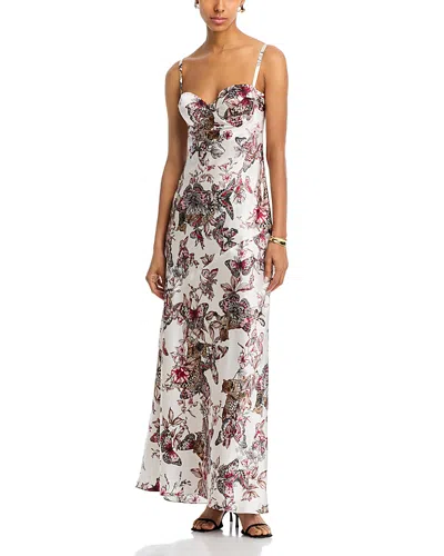 L'agence Sayla Bias Cut Silk Maxi Dress In Multi