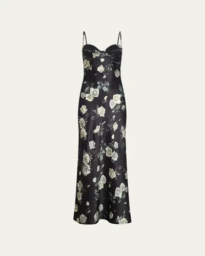 L'agence Sayla Bias-cut Silk Gown In Black