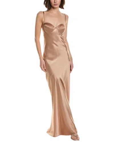 L'agence Sayla Long Dress In Brown