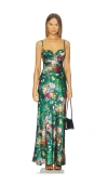 L'agence Sayla Maxi Dress In Green