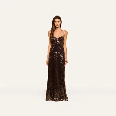 L'agence Sayla Sequin Gown In Dark Java  Sequins