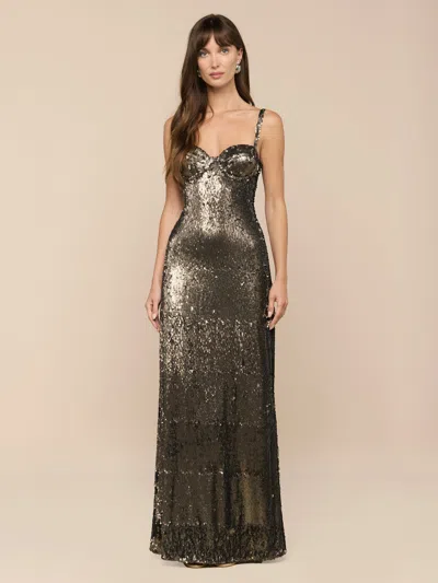 L'agence Sayla Sequin Gown In Black