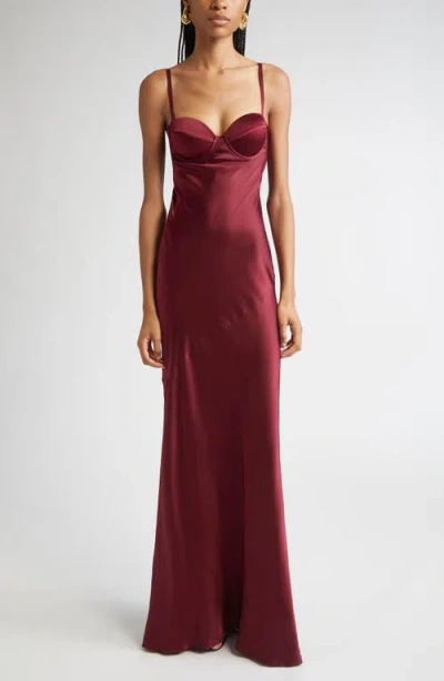 L'AGENCE L'AGENCE SAYLA UNDERWIRE BIAS CUT SILK MERMAID GOWN