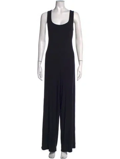 Pre-owned L'agence Scoop Neck Jumpsuit In Black