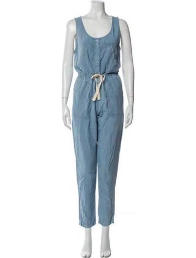 Pre-owned L'agence Scoop Neck Jumpsuit In Blue