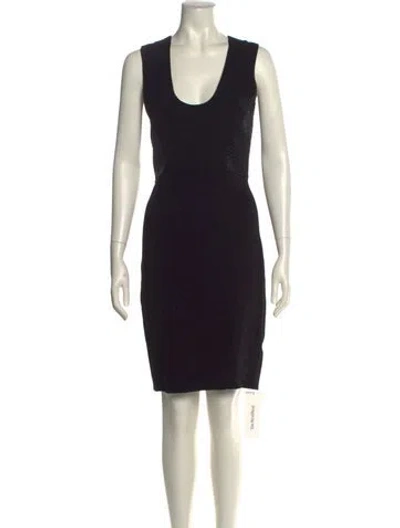 Pre-owned L'agence Scoop Neck Knee-length Dress In Black