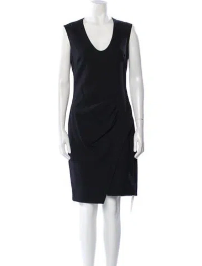 Pre-owned L'agence Scoop Neck Knee-length Dress In Black