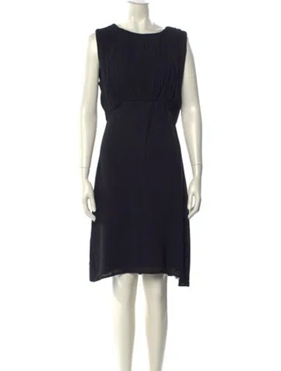 Pre-owned L'agence Scoop Neck Knee-length Dress In Black
