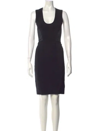 Pre-owned L'agence Scoop Neck Knee-length Dress In Black