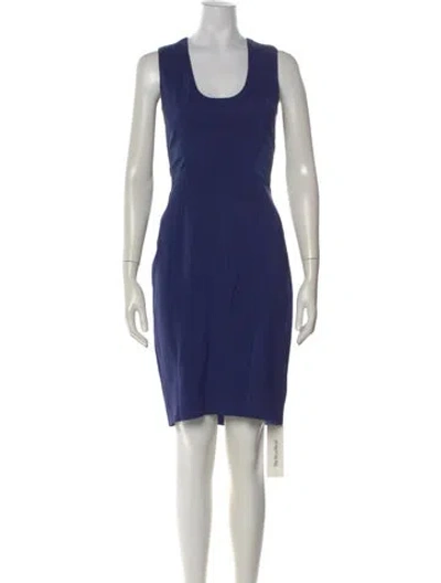 Pre-owned L'agence Scoop Neck Knee-length Dress In Blue