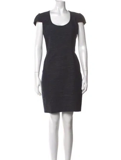 Pre-owned L'agence Scoop Neck Knee-length Dress In Blue