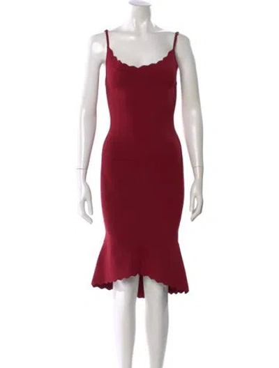 Pre-owned L'agence Scoop Neck Knee-length Dress In Red