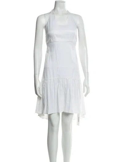 Pre-owned L'agence Scoop Neck Knee-length Dress In White