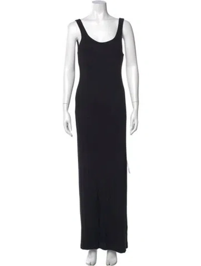 Pre-owned L'agence Scoop Neck Long Dress In Black