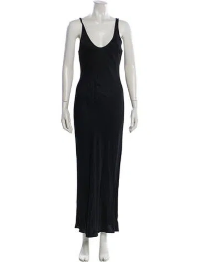 Pre-owned L'agence Scoop Neck Long Dress In Blue